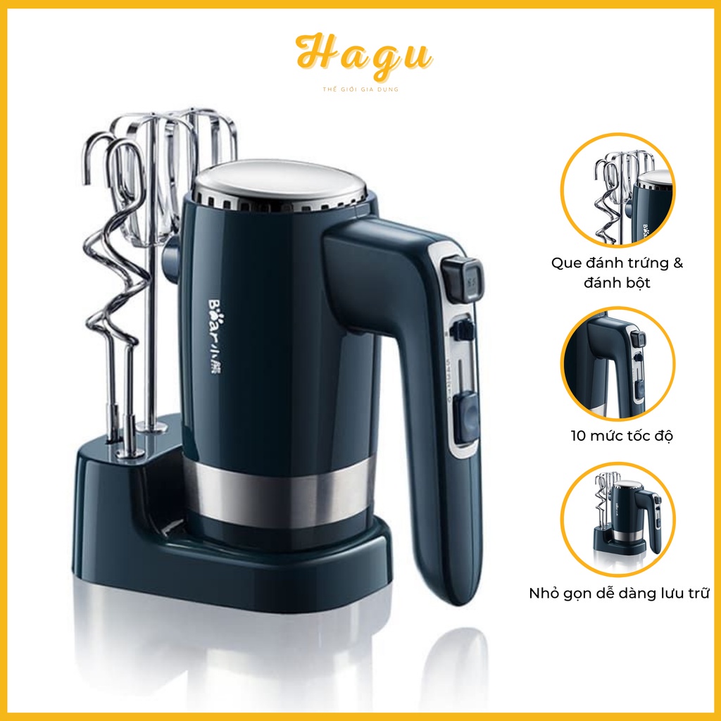 Máy Đánh Trứng Cầm Tay Mini  - Máy Đánh Kem Cầm Tay Bear HM-B01V1_ Cam Kết Chính Hãng_Bảo Hành 12 Tháng