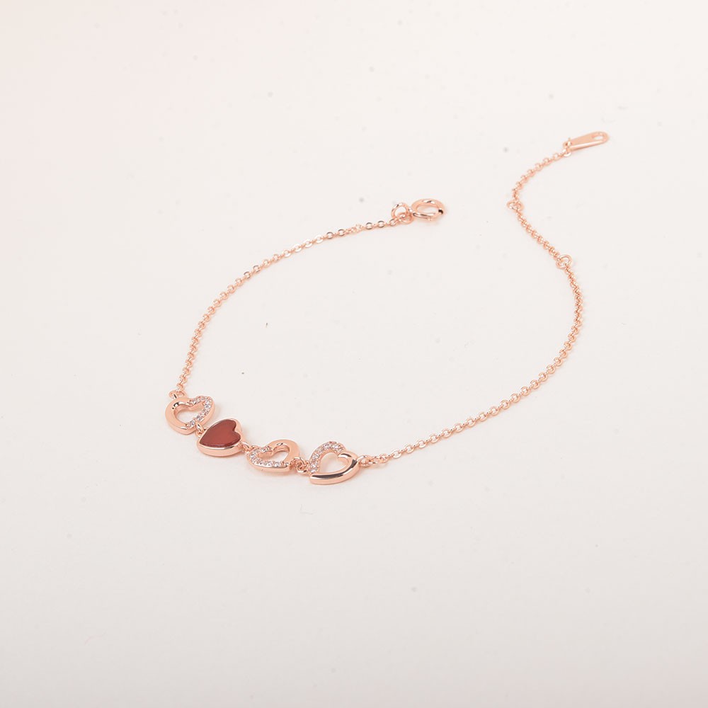 Lắc Tay Bạc Mon Lilas Trái Tim Guysy V062104
