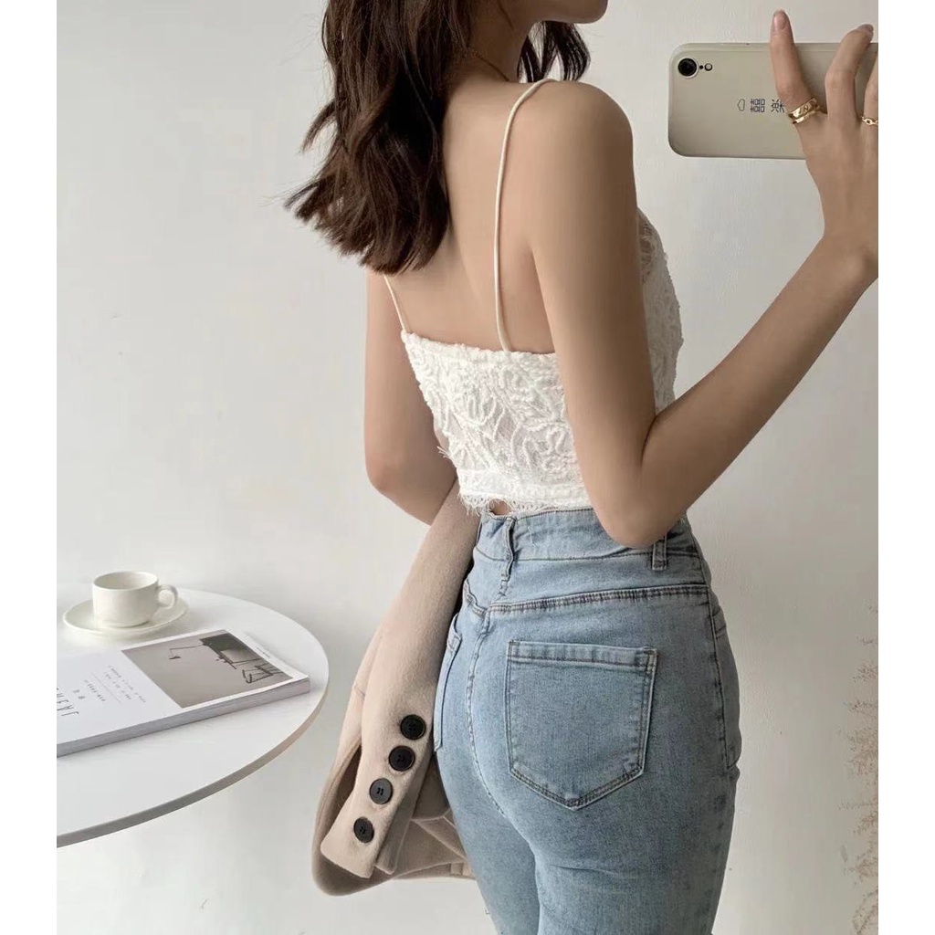 Áo Ngực Croptop Cotton Co Dãn Phối Ren Mềm Mịn Quyến Rũ DAN L&U 20021