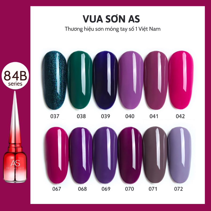Sơn gel AS cao cấp mã 041 đến 084 ( chai đỏ - bảng 84B )