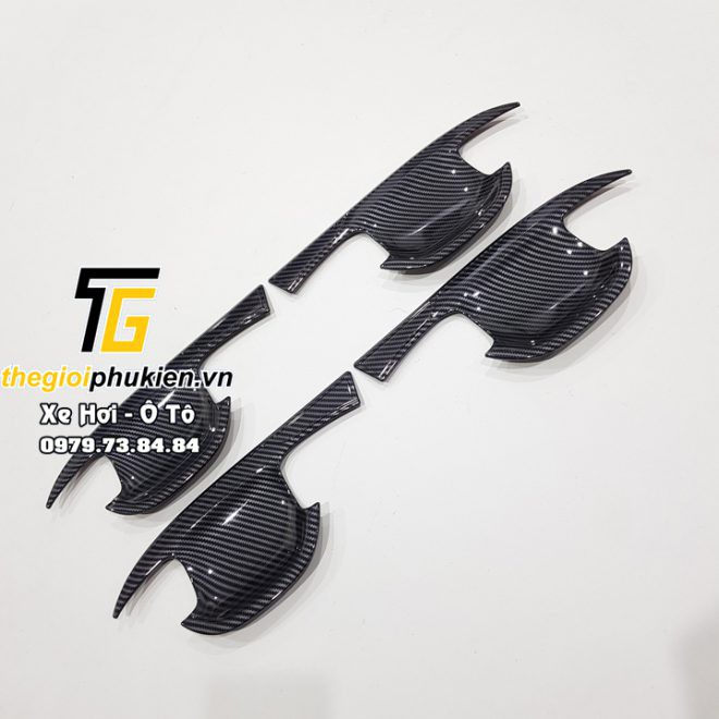Ốp hõm cửa cacbon xe Kia Sorento 2021 nhựa ABS vân Carbon cao cấp