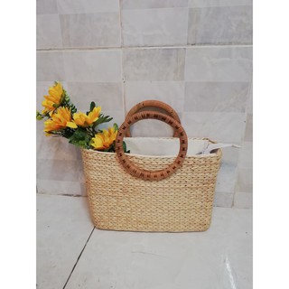 Giỏ lục bình quai mây