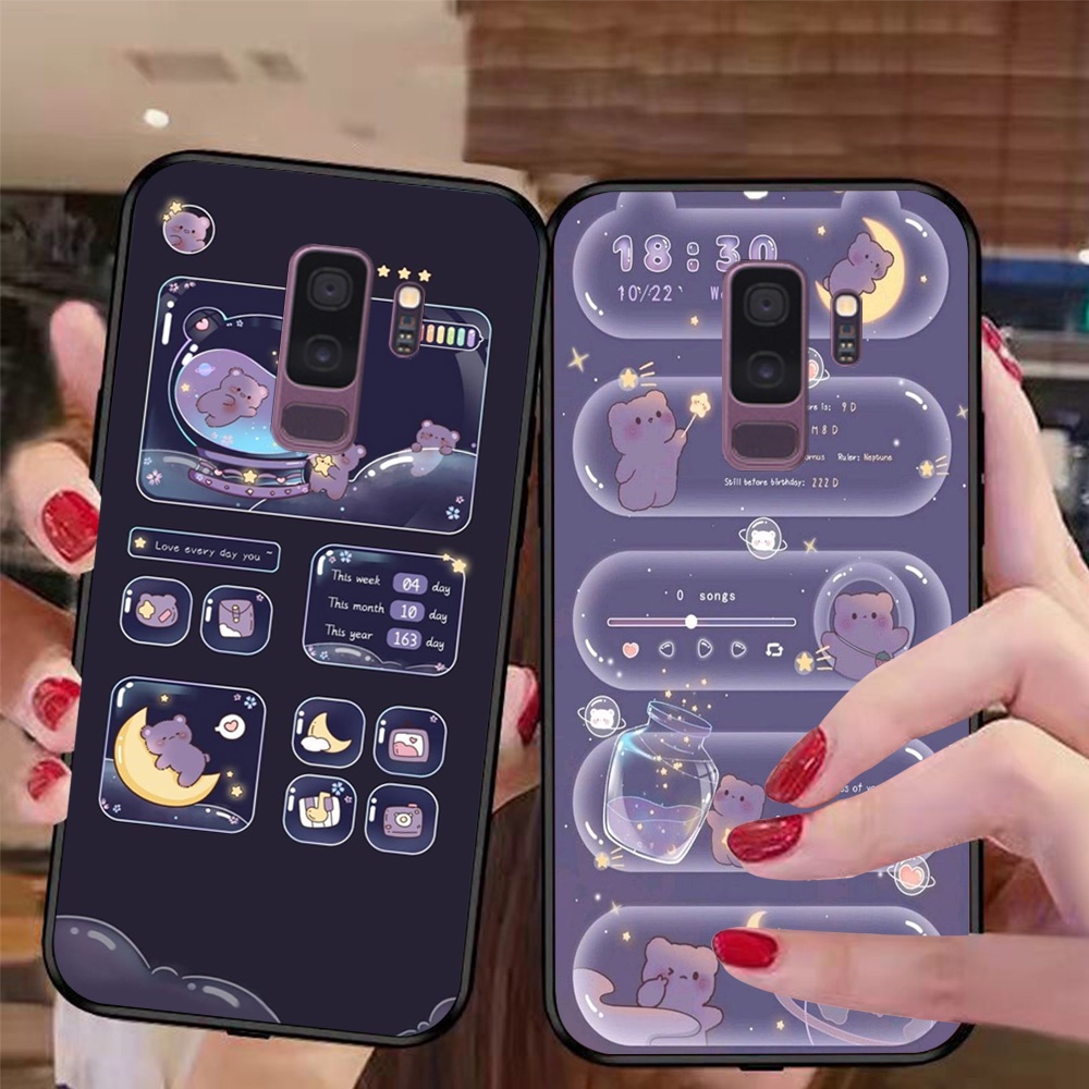 Ốp lưng điện thoại Samsung s9 / s9 plus / s9+ bộ gấu tím may mắn