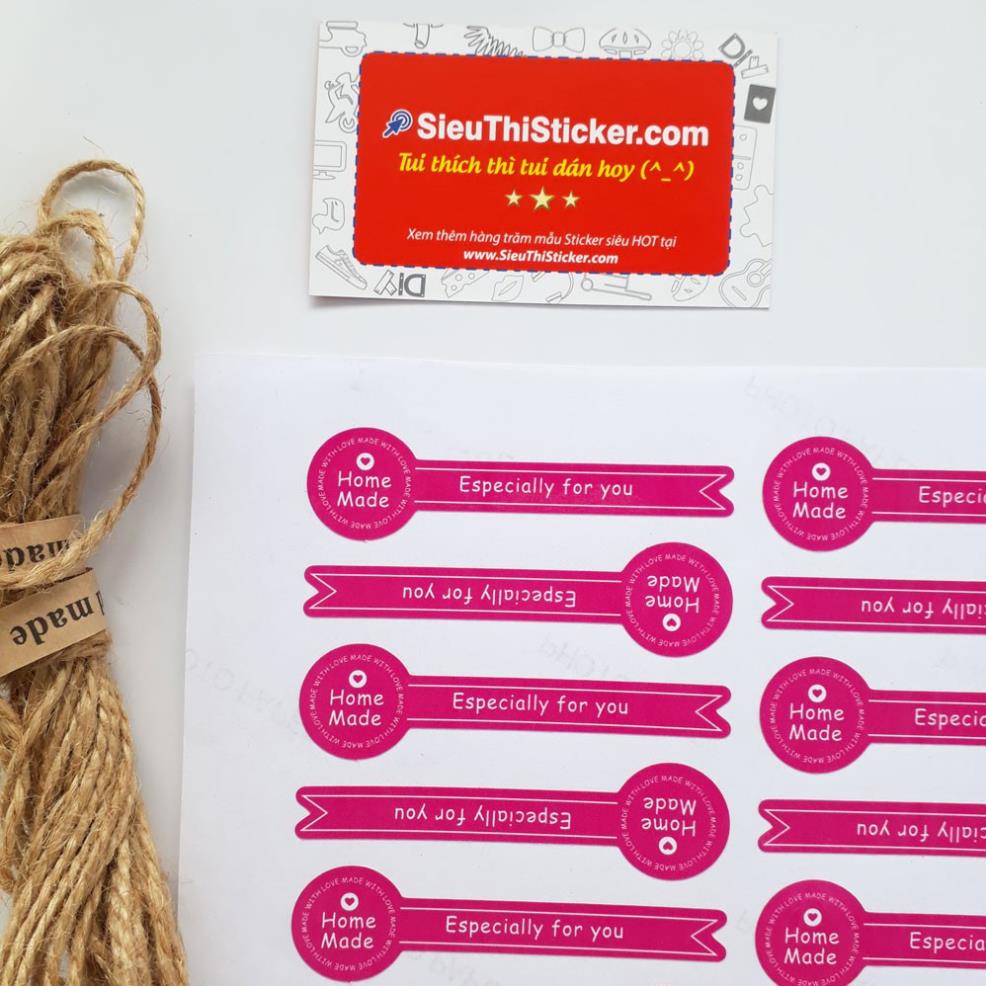 Tem dán Homemade Especially For You HMEFY05 niêm phong quà, hộp bánh, trà mứt, quà tặng valentine, 8 tháng 3