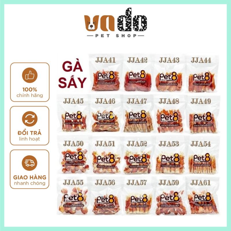 Snack Pet 8 cho chó - Snack gà sấy Pet8 được yêu thích nhất tại Thái Lan