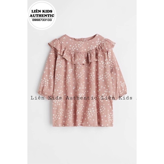 Váy xuông bèo ngực, vai xanh / Hồng