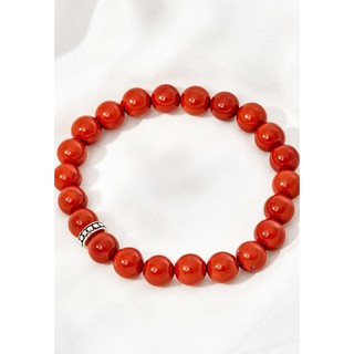 Vòng Tay Đá Red Jasper Mix Charm Bạc Thái
