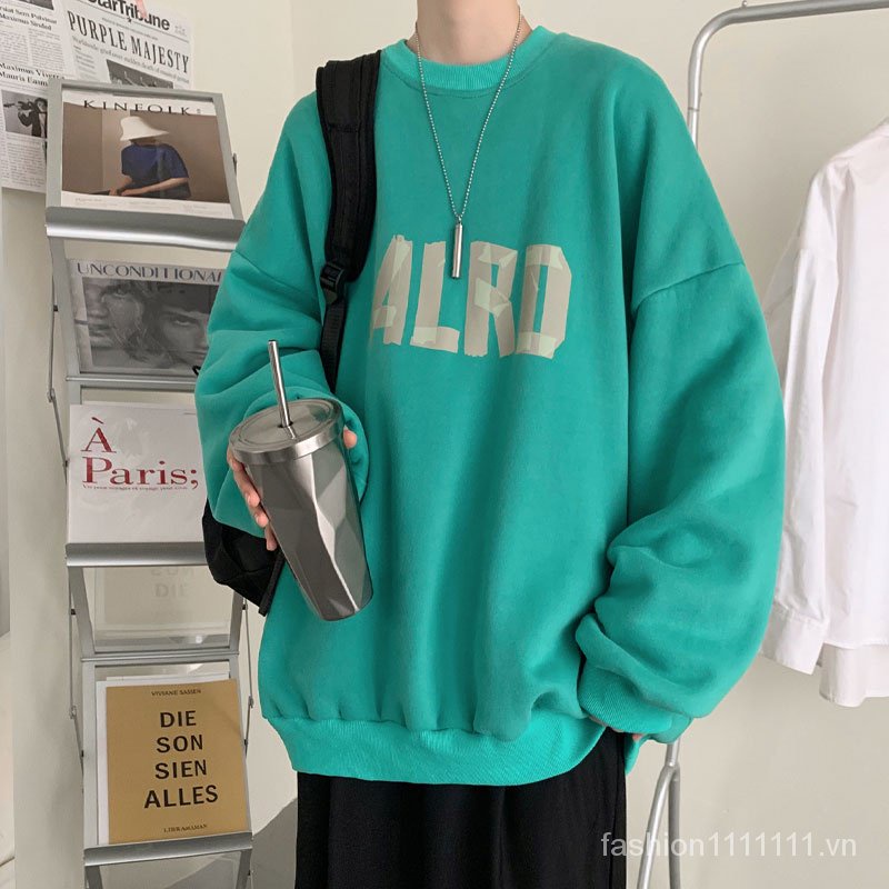 Áo sweater tay dài dáng rộng phong cách Hàn Quốc thời trang dành cho nam