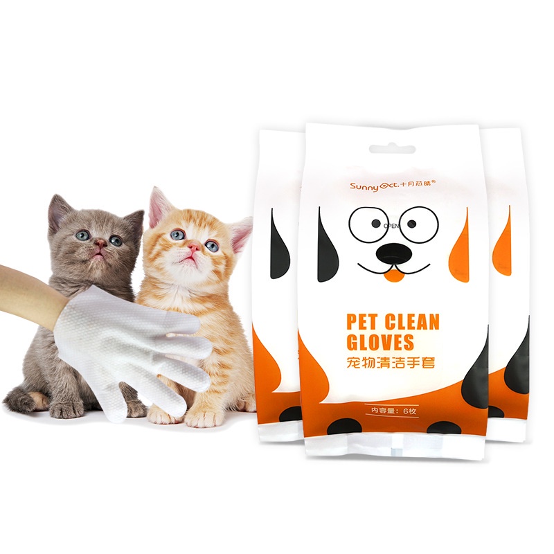 Găng tay tắm khô cho thú cưng, tắm khô cho chó mèo - Pet Clean Gloves