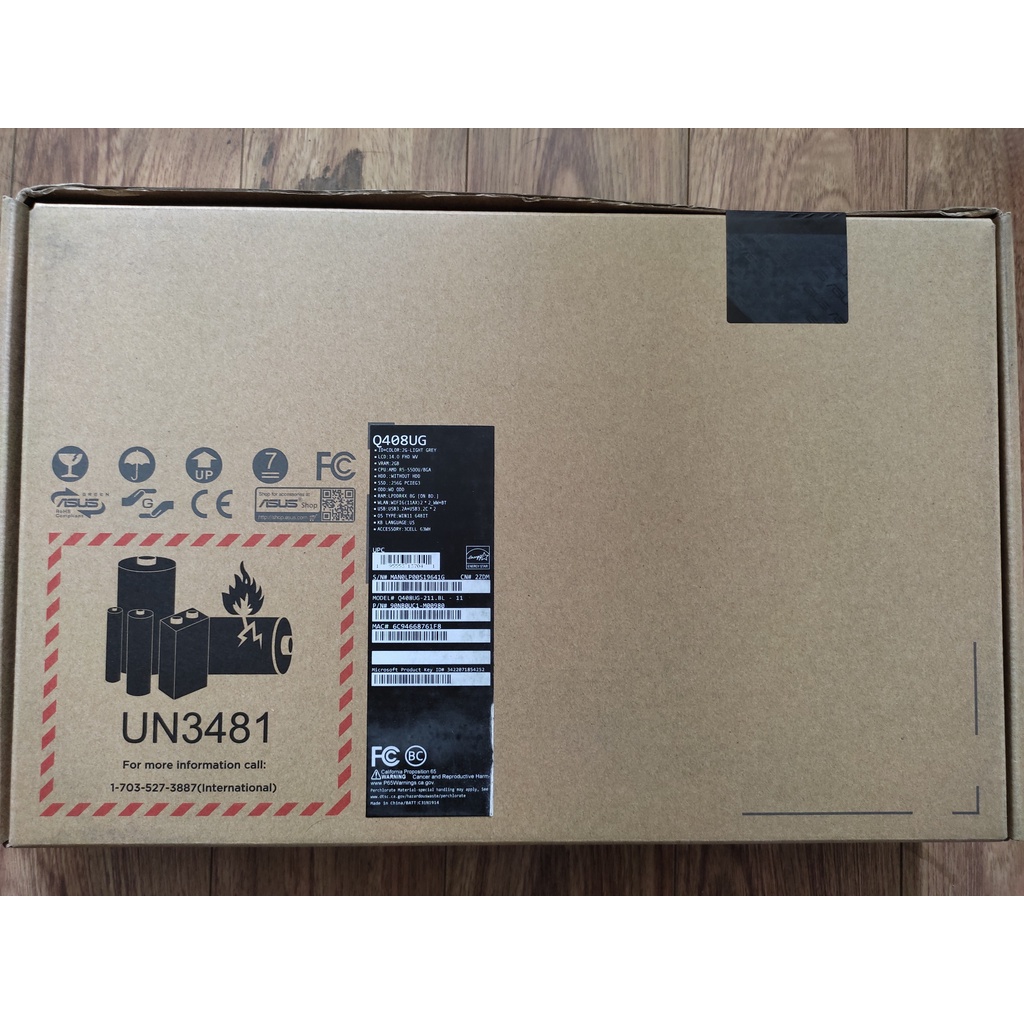 Laptop Asus Zenbook Q408UG Ryzen 5 5500U/ 8GB/ 256GB/ MX450/ 14" FHD