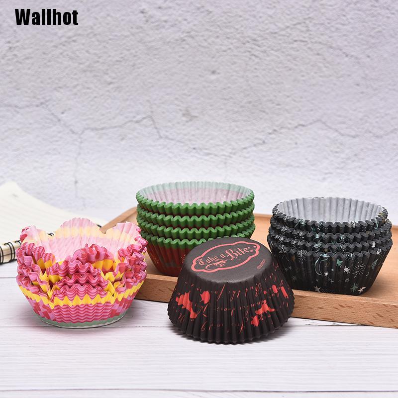 Set 100 Cốc Giấy Làm Bánh Cupcake Phong Cách Giáng Sinh Đáng Yêu