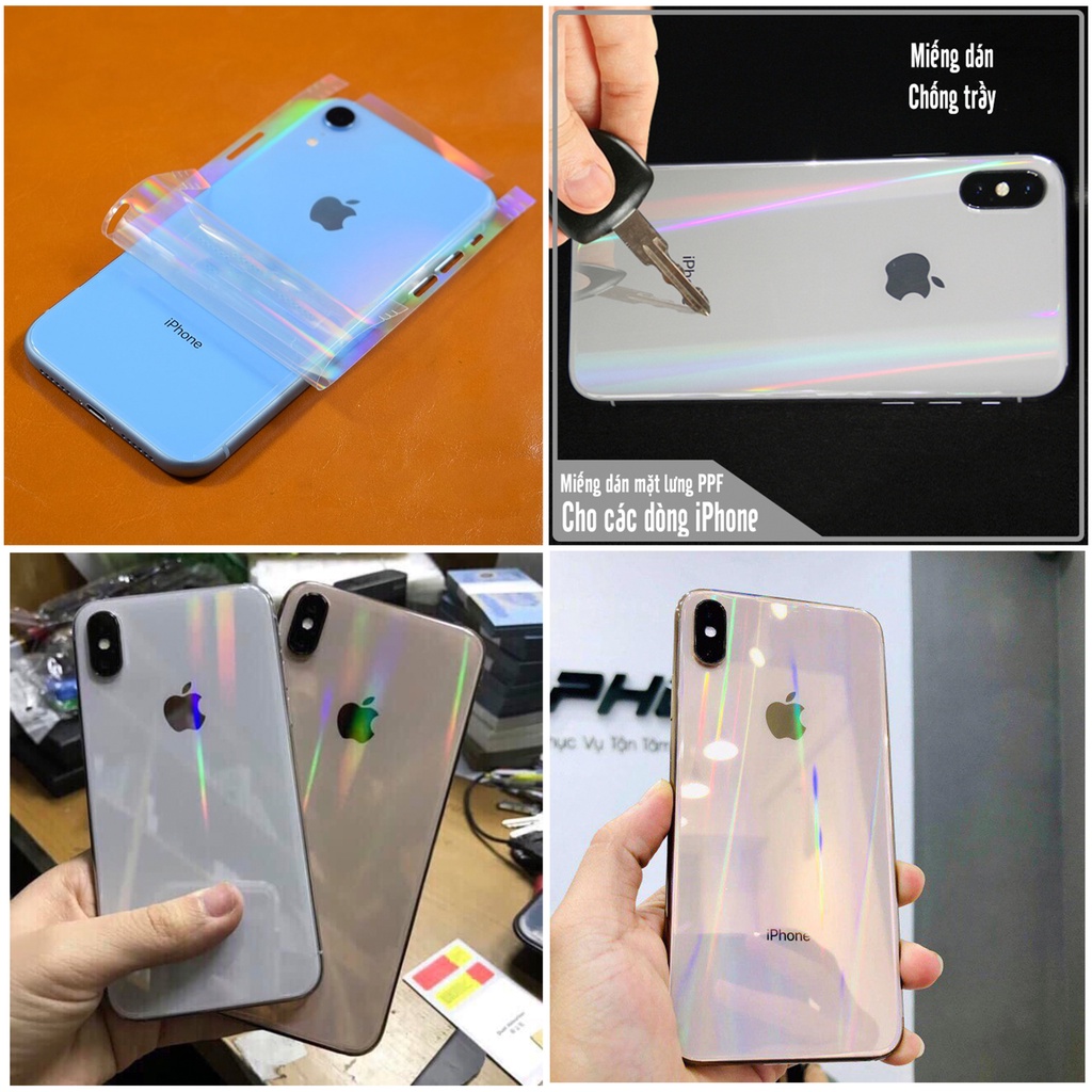 Miếng dán PPF mặt sau lấp lánh - chống xước, chống va đập,7/8/7plus/8plus/x/xr/xsmax/11/11promax/12promax