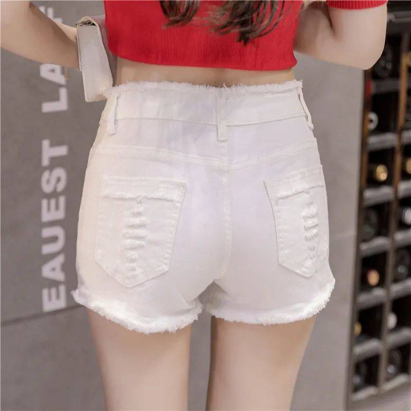 Quần short Jeans Màu Đen Lưng Cao Dáng Ôm Thời Trang Mùa Hè Cho Nữ