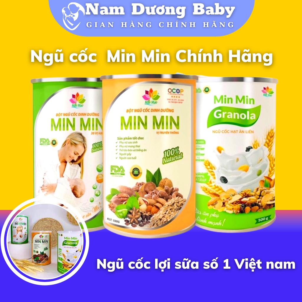 Ngũ Cốc Lợi Sữa Min Min 500g loại Hạt mẫu mới - Bột Ngũ Cốc Lợi Sữa MinMin chính hãng