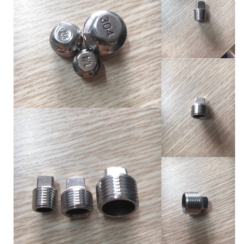 Nút bịt ren ngoài inox 304 1/2", 3/8", 1/4"