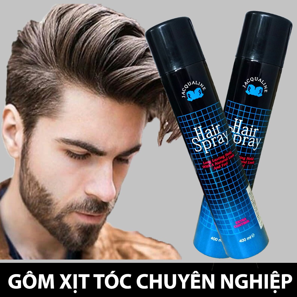 Keo xịt tóc giữ nếp JACQUALINE HAIR SPRAY 400ml chai đen chính hãng giữ nếp tạo kiểu tóc