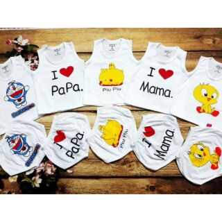 Set 5 bộ ba lỗ đùi chip 100% cotton trắng