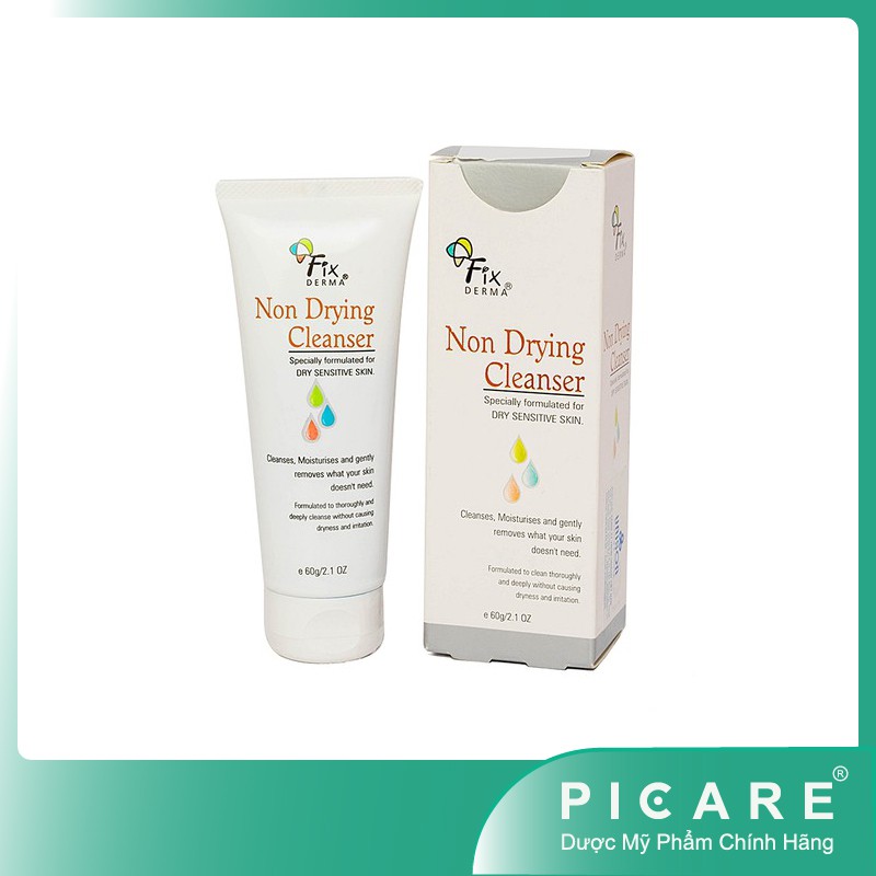 Sữa rửa mặt làm sạch bụi bẩn dầu nhờn tẩy tế bào chết Fixderma Non Drying Cleanser 60g