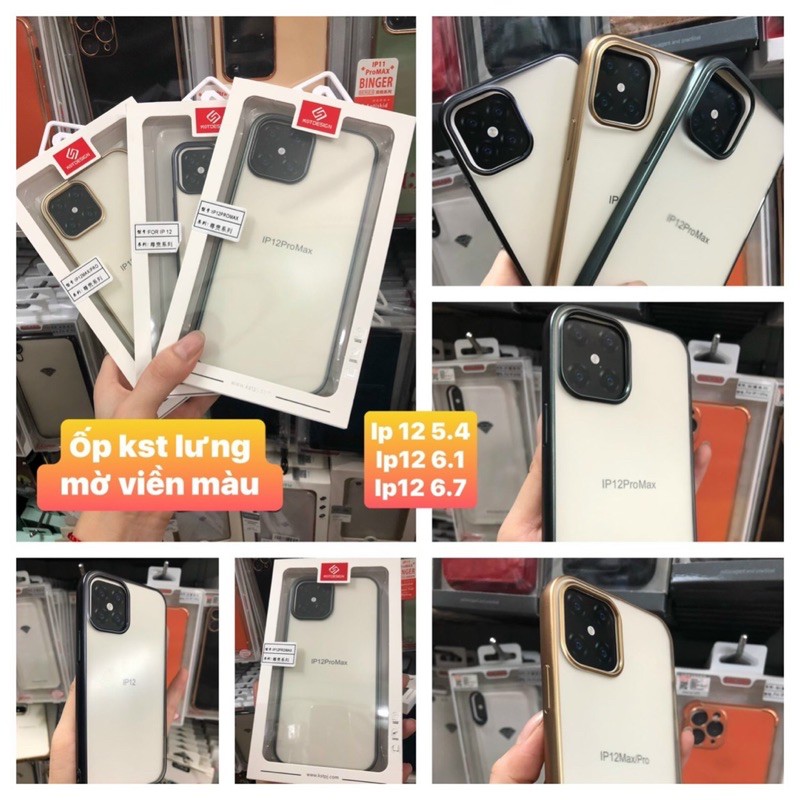 Ốp KTS lưng nhám viền si IP12pro/ IP12 Promax