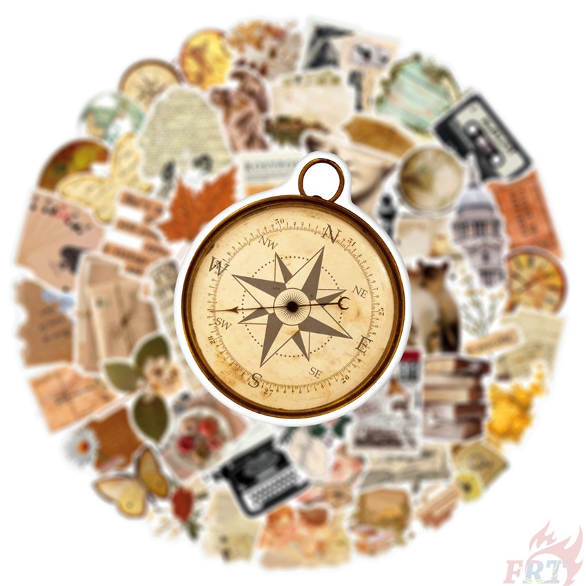 ❉ Điều trị gia tăng. Hình Dán Nghệ Thuật Cổ Điển 01 Sticker ❉ Bộ 50 Miếng Dán Chống Thấm Nước Thời Trang