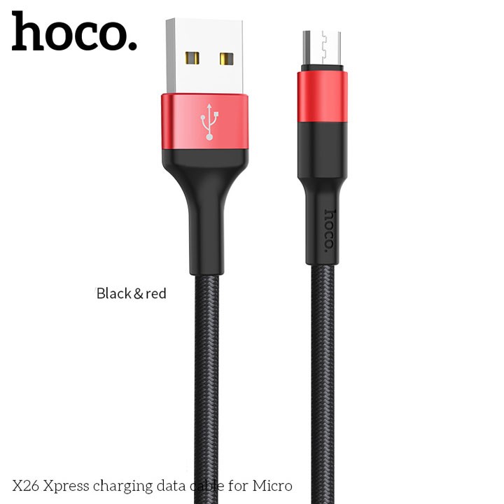 Cáp Sạc Samsung Cao Cấp - MicroUSB & USB-C - Dây sạc Hoco X26 - Sản phẩm chính hãng