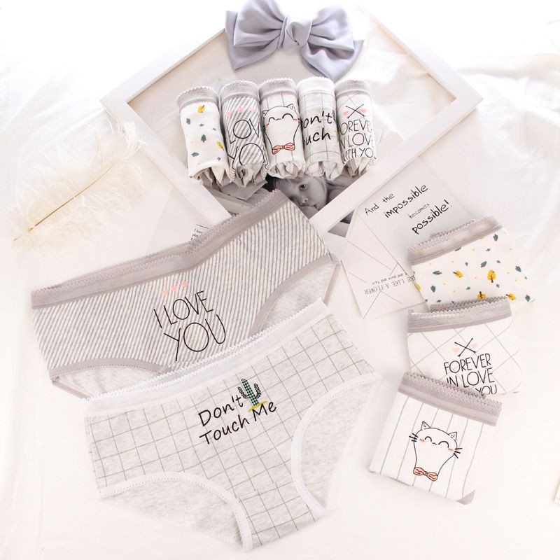 Quần Lót Cotton Nữ In Hình Hoạt Hình Xinh Xắn