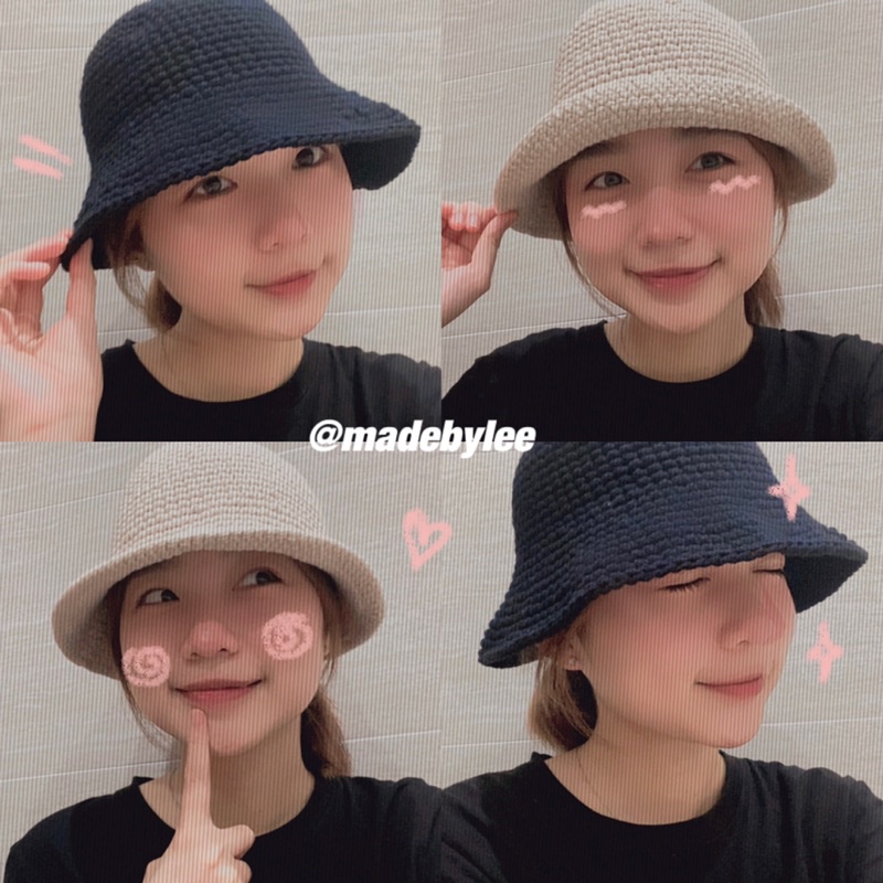 Mũ Bucket Len tự đan