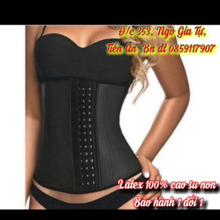 Đai nịt bụng latex 25 xương thép dáng ngắn 25cm