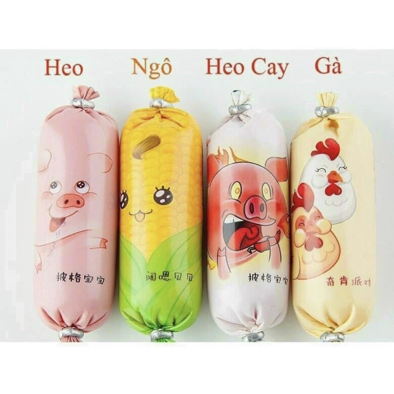 Xúc xích ngô - xúc xích cay hương vị thơm ngon  combo 4 cái mix vị