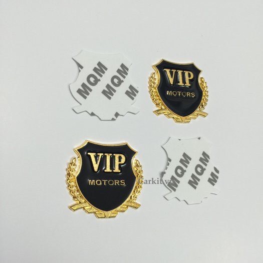 Logo VIP Motors Kim Loại Dán Ô Tô - Bộ 2 cái làm đẹp xe