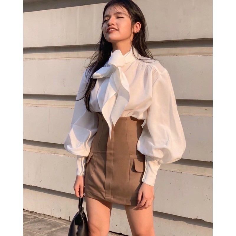 [RẺ VÔ ĐỊCH] Chân Váy túi giả form chữ A 3 màu đen, nude nhạt và nude đậm KÈM HÌNH THẬT UK261220