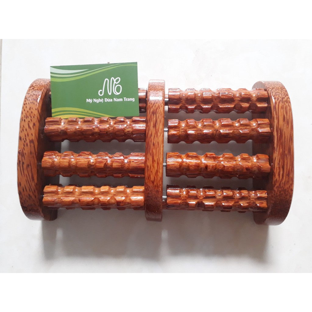 Lăn massage chân gỗ dừa