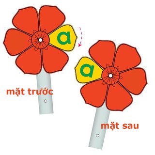 [Đồ dùng dạy học] Hoa trắc nghiệm 6 cánh - 2 mặt