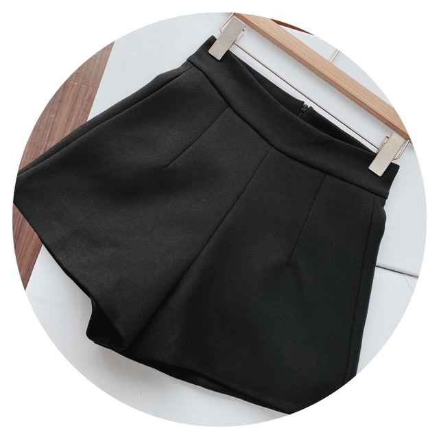 (Ảnh thật) Q1388 Quần sooc cạp cao ống rộng kr