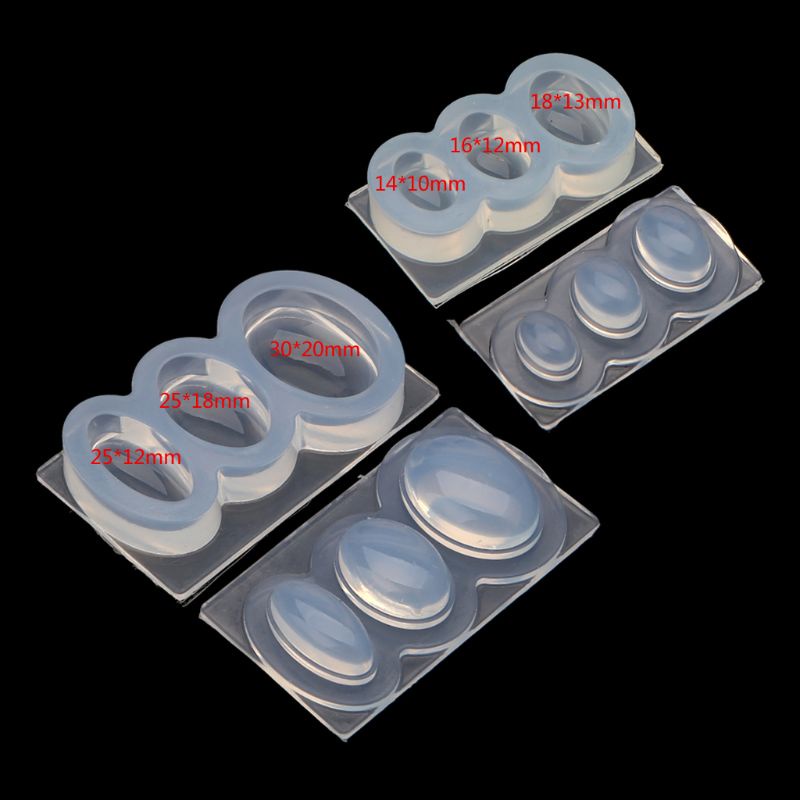 Sa Khuôn Silicon 6 Ngăn Hình Oval / Tròn / Vuông Làm Đồ Thủ Công