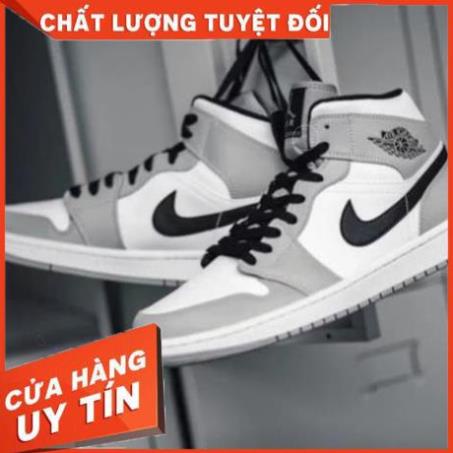 Giày thể thao JD 1 cao cổ xám trắng đen 💦SALE SỐC🌺, Giày air jordan 1 xám cao móc đen nam nữ mới nhất full box bill