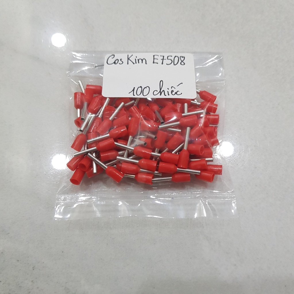 100 cos kim rỗng E7508, đầu cost dây điện, cốt kim rỗng 7508 cốt kim
