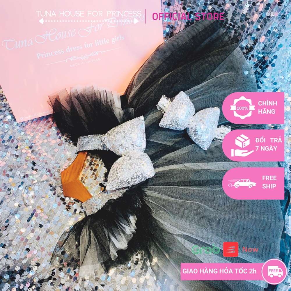 Váy đầm xoè công chúa thiết kế cho bé gái cánh tiên mix kim sa cá tính - Tuna House For Princess