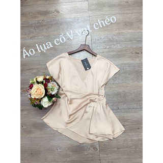 Áo sơ mi lụa chổ chữ V