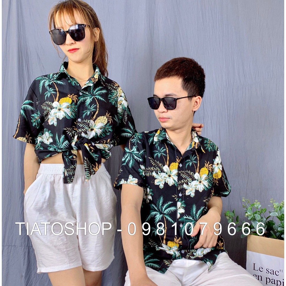 ĐỦ SIZE - Áo sơ mi hoạ tiết đi biển Chất Kate thái loại 1