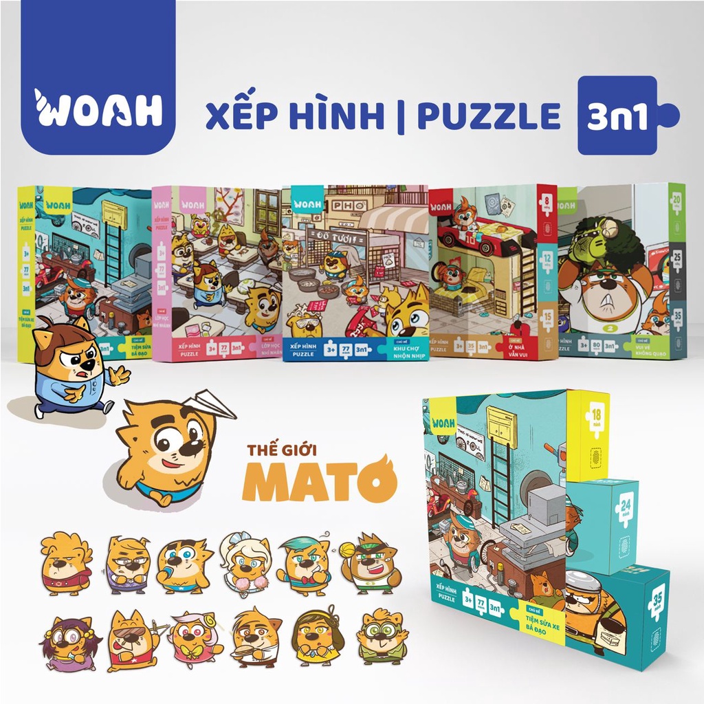 Xếp Hình/Puzzle Mato nhiều cấp độ - Board Game VN