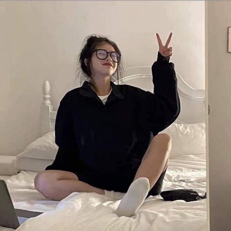 Áo Nỉ Zip Trơn🌺FREESHIP🌺Áo nỉ Zip cao cổ from rộng trendy,thun hoodi tay bồng cá tính | BigBuy360 - bigbuy360.vn