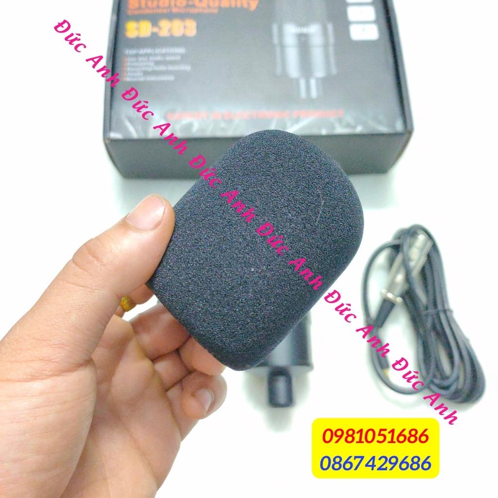 Mic thu âm livestream SDRD 203, mẫu mic 5V kết hợp được nhiều sound card mixer như K10, K300, H9, F4, F7... BH 6 Tháng