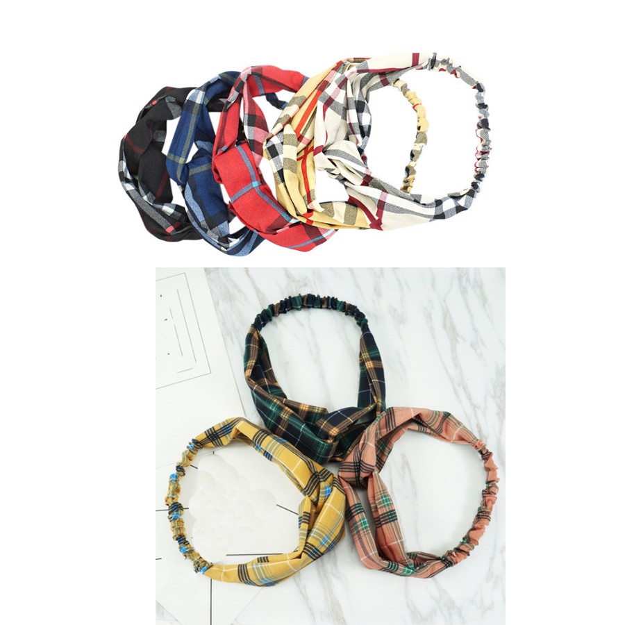 Băng đô turban kẻ nhiều mầu (Chọn mẫu) TB38 - TB39