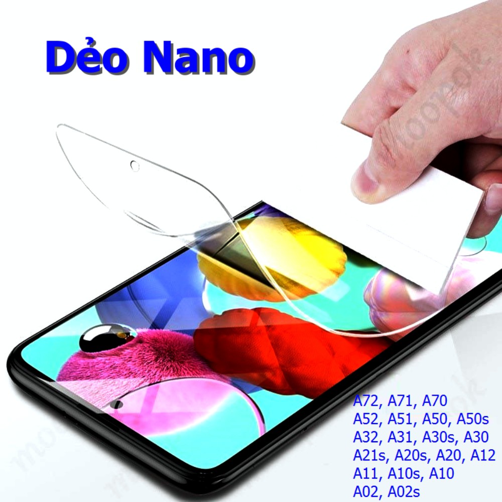 Miếng Dán Cường Lực Không Vỡ Dẻo Mõng Nano Samsung A72 A71 A70 A52 A51 A50 A32 A31 A30 A21s A20s A12 A11 A10 A02 A02s