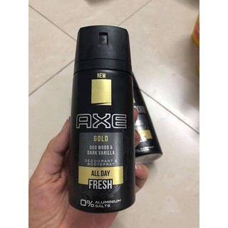 🍀️🍀Xịt khử mùi toàn thân AXE GOLD OUD WOOD & DARK VANILLA - Thơm mát cả ngày🍀🍀