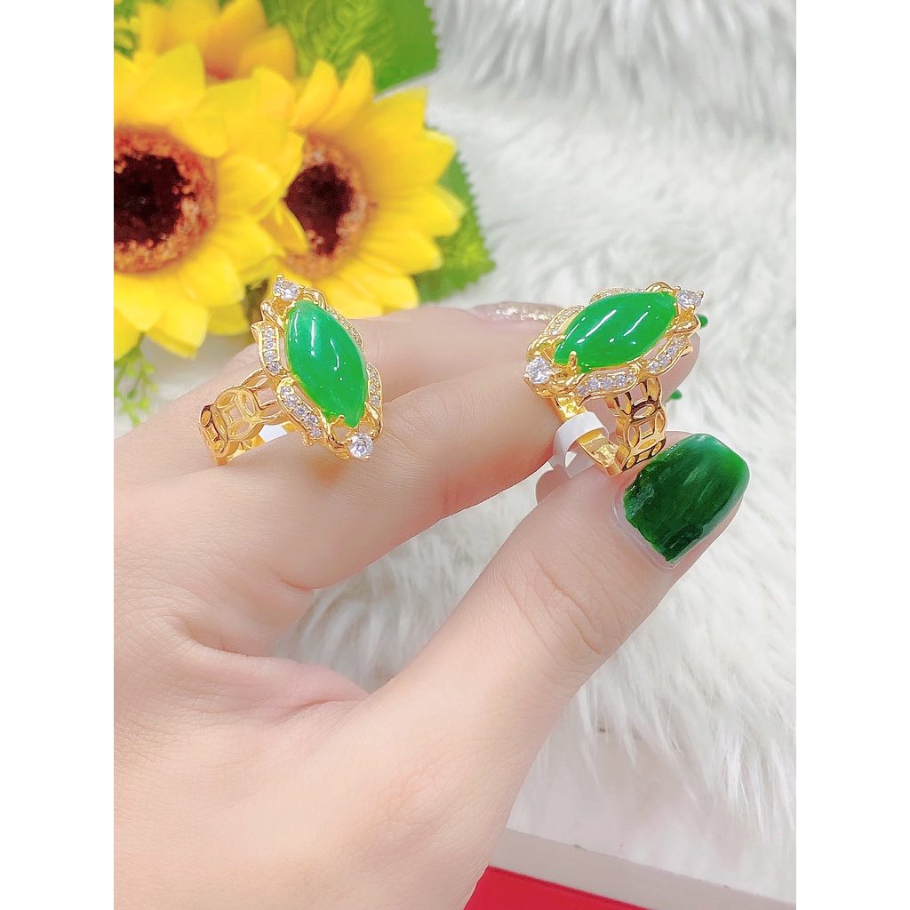 Nhẫn nữ câm thach đính xoàn N647VCK-97 mạ vàng cao cấp (giá tốt nhất)