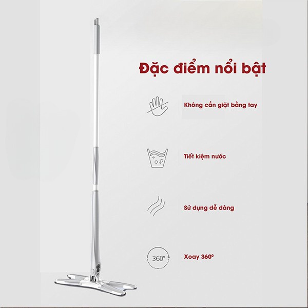 Chổi Lau Nhà Tự Vắt Xoay 360 Chữ X Mẫu mới 2022, Lau Sàn, Lau Nhà Cực Sạch