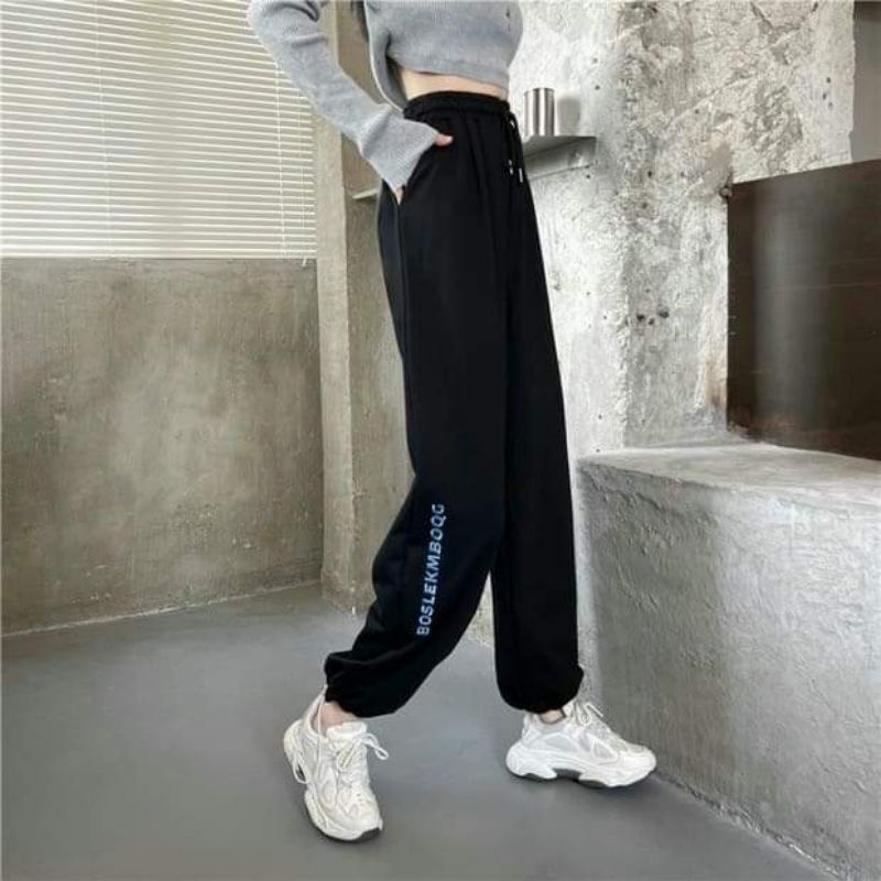 Quần jogger thêu chốt umi AN MINH,3 màu đen ,trắng, xám ,sai m.l