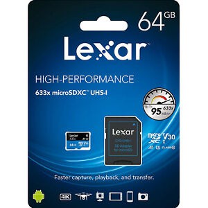 Thẻ Nhớ Lexar Microsd 64gb 633x Lên Đến 95mb / S